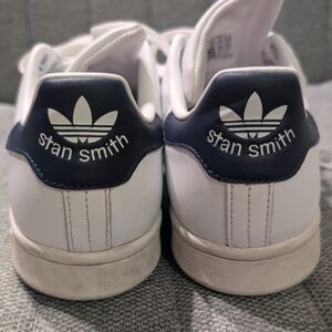Adidas Stan Smith White and Navy Sneakers
